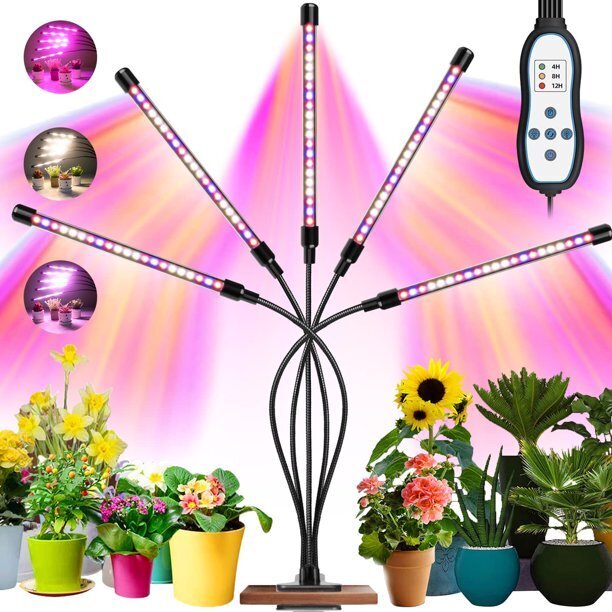 5 x lamppu kasvien kasvuun 60 LED ajastin + kaukosäädin 30w hinta ja tiedot | Sisäpuutarhat ja kasvilamput | hobbyhall.fi