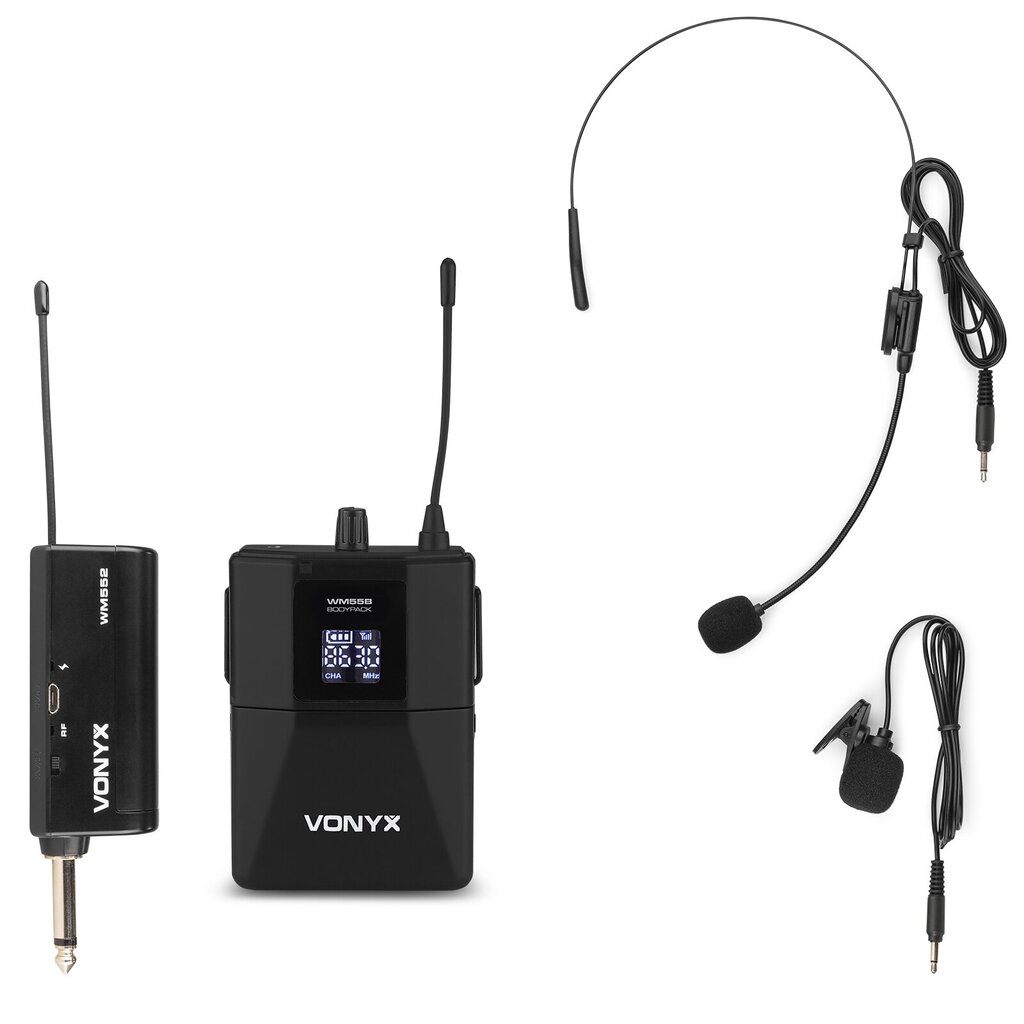 Langaton Vonyx WM55-mikrofoni Plug and Play UHF hinta ja tiedot | Mikrofonit | hobbyhall.fi