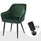 4 kpl. tuolien sarja pehmeillä käsinojilla, vihreä väri, suorat linjat hinta ja tiedot | Ruokapöydän tuolit | hobbyhall.fi
