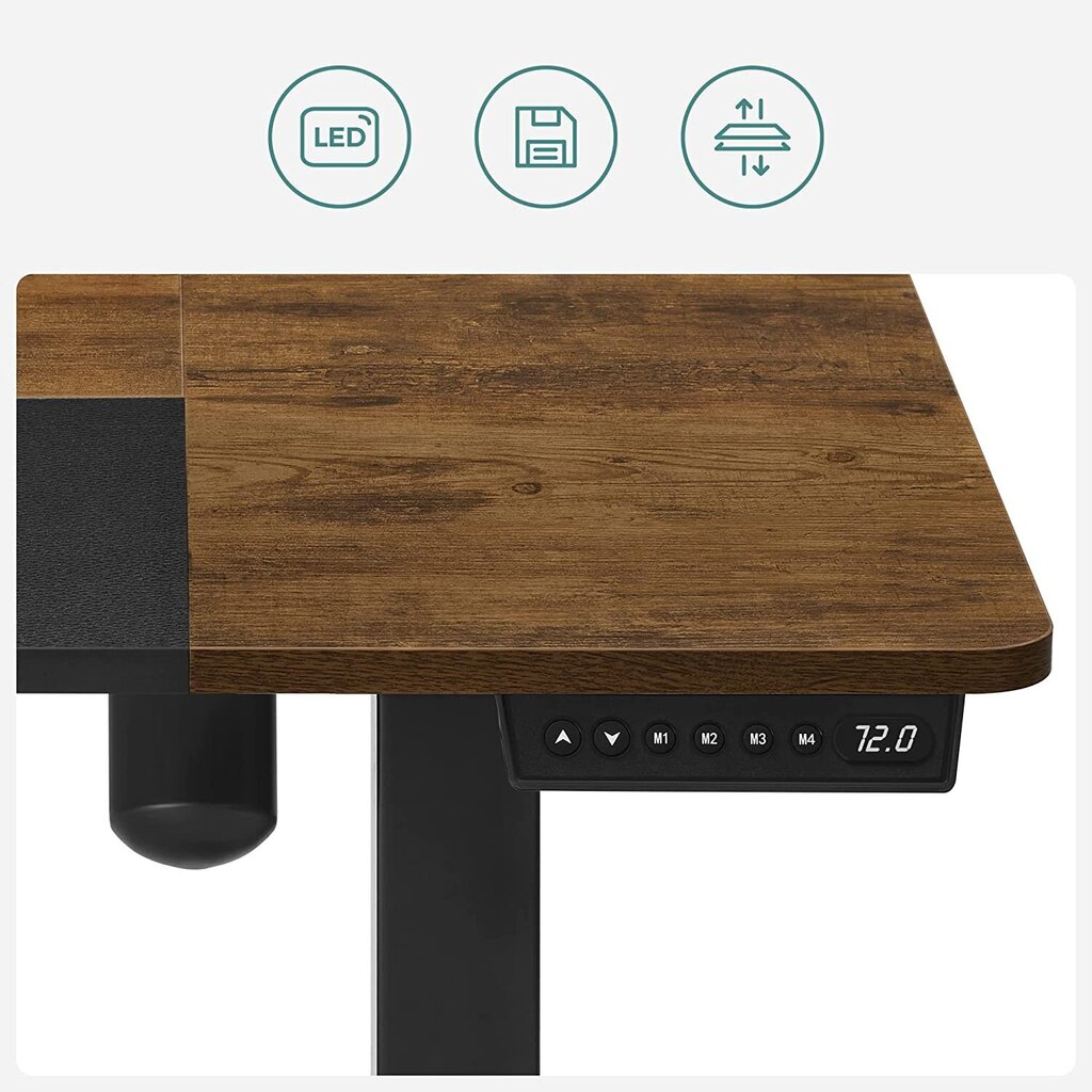 Korkeussäädettävä pöytä vintage ruskeaa ja mustaa väriä hinta ja tiedot | Tietokonepöydät ja työpöydät | hobbyhall.fi