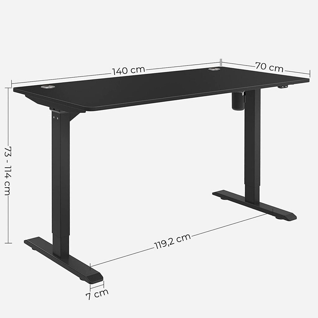 Sähköisesti korkeussäädettävä työpöytä, musta hinta ja tiedot | Tietokonepöydät ja työpöydät | hobbyhall.fi