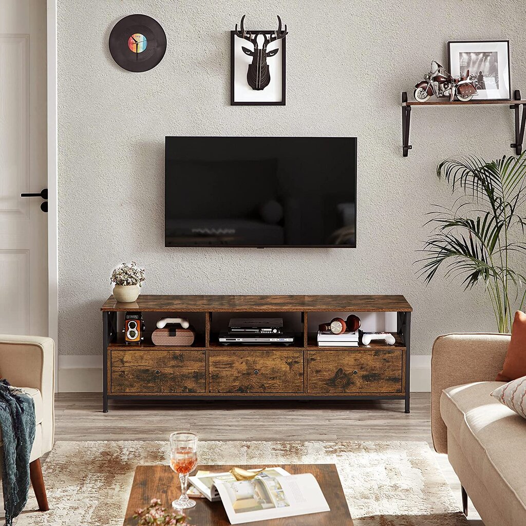 TV-kaappi 147 x 40 x 50 cm, ruskea/musta hinta ja tiedot | TV-tasot | hobbyhall.fi