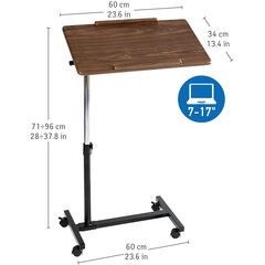 Kannettavan tietokoneen pöytä Tatkraft Gain 60x34cm, ruskea/musta hinta ja tiedot | Tietokonepöydät ja työpöydät | hobbyhall.fi