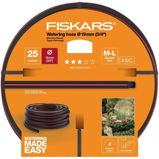 Puutarhaletku Fiskars Q3, 19mm (3/4'') 25m hinta ja tiedot | Puutarhaletkut, kastelukannut ja muut kastelutarvikkeet | hobbyhall.fi