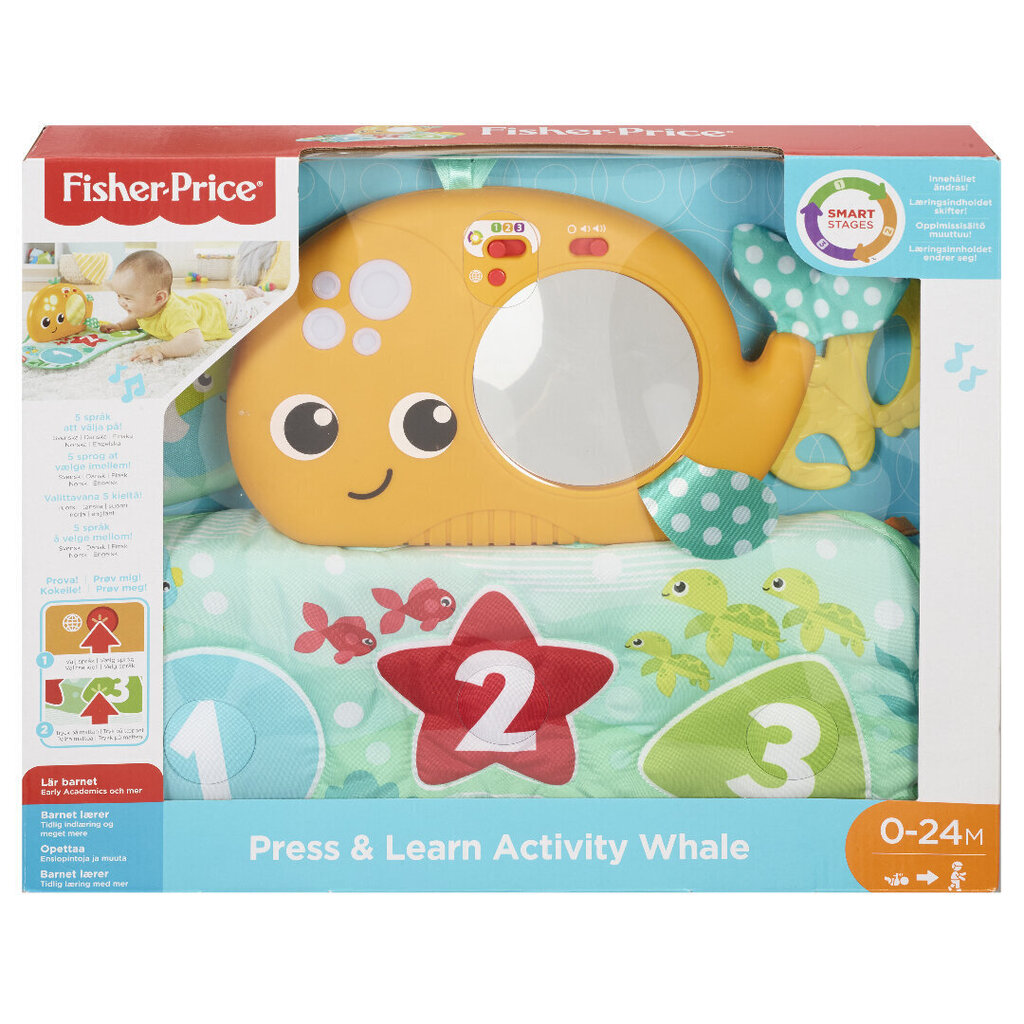 Fisher-Price Press & Learn Discovery Whale leikkimatto hinta ja tiedot | Vauvan lelut | hobbyhall.fi