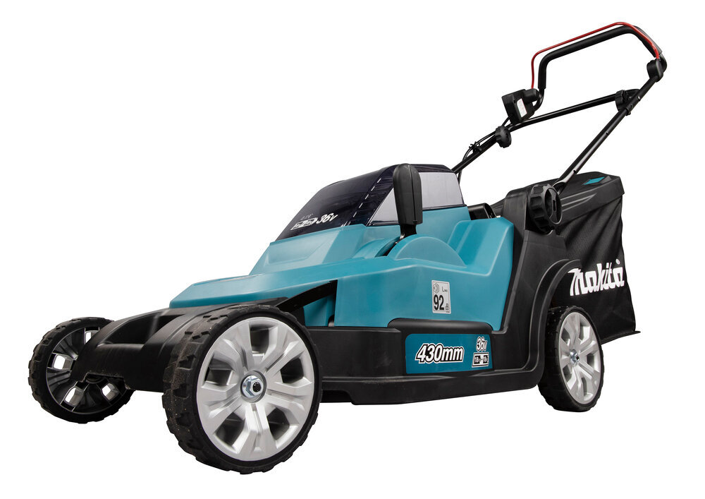 Makita DLM432PT2 akkuruohonleikkuri, 2X18V, 43cm, 2X5,0Ah Li-ion DC18RD, 3/1 hinta ja tiedot | Ruohonleikkurit | hobbyhall.fi