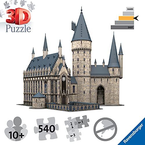 Harry Potter 3D palapeli Tylypahkan linna: suuri sali (540 kpl) hinta ja tiedot | Palapelit | hobbyhall.fi