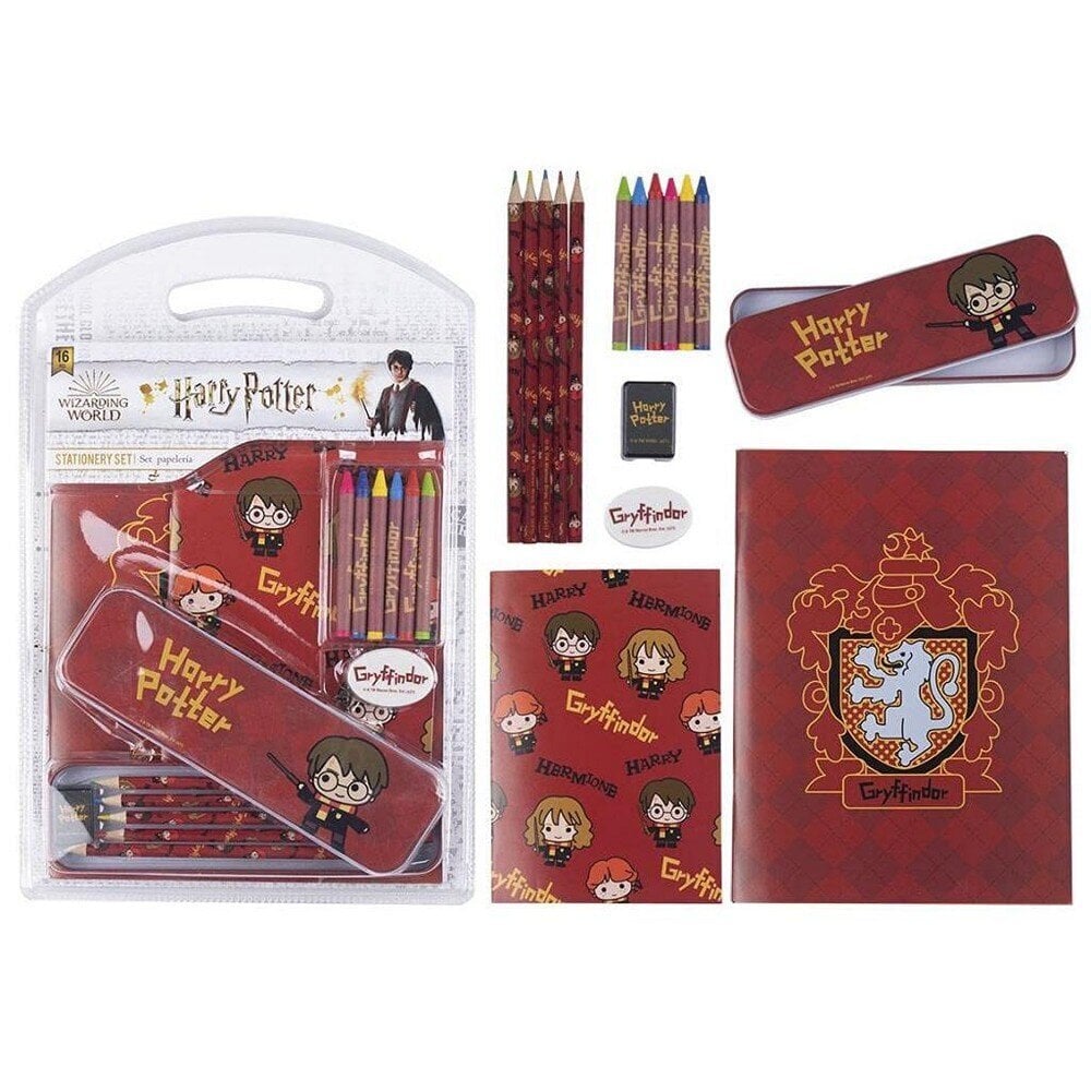 Harry Potter 16 osainen toimistotarvikesetti, punaisen värinen hinta ja tiedot | Toimistotarvikkeet | hobbyhall.fi