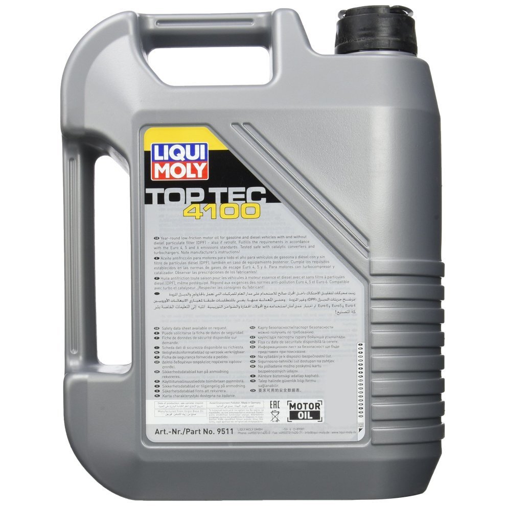 Synteettinen moottoriöljy Liqui-Moly Top Tec 4100 5W-40, 5L. hinta ja tiedot | Moottoriöljyt | hobbyhall.fi