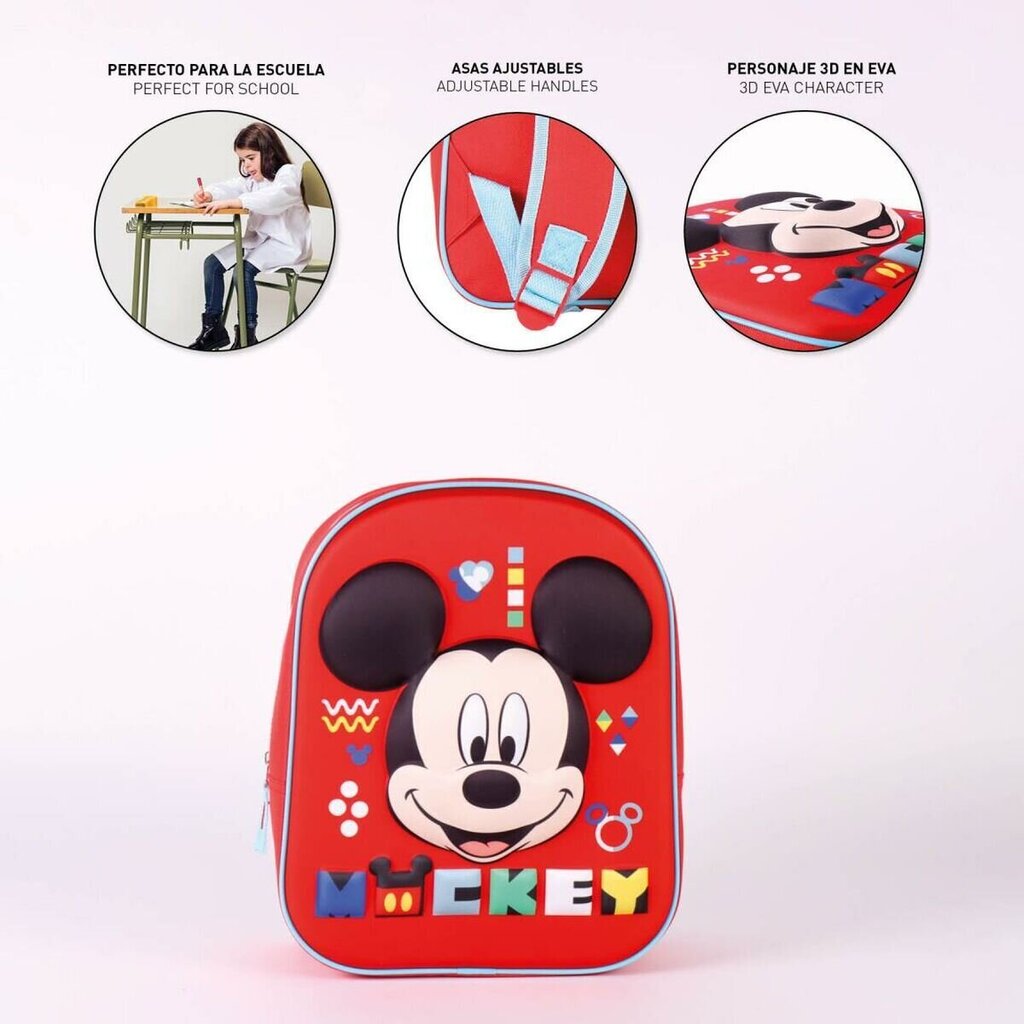 Disney Mickey 3D reppu 31cm hinta ja tiedot | Koulureput ja -laukut | hobbyhall.fi