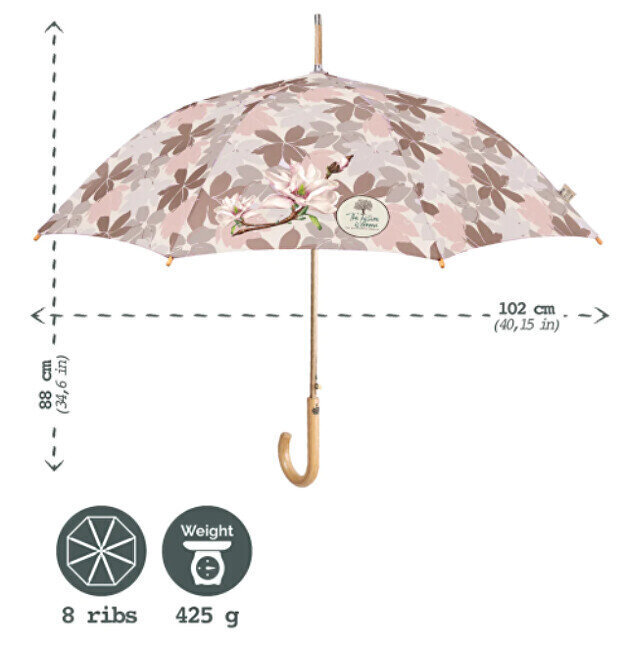 Orkidea automaattinen sateenvarjo 61cm hinta ja tiedot | Naisten sateenvarjot | hobbyhall.fi