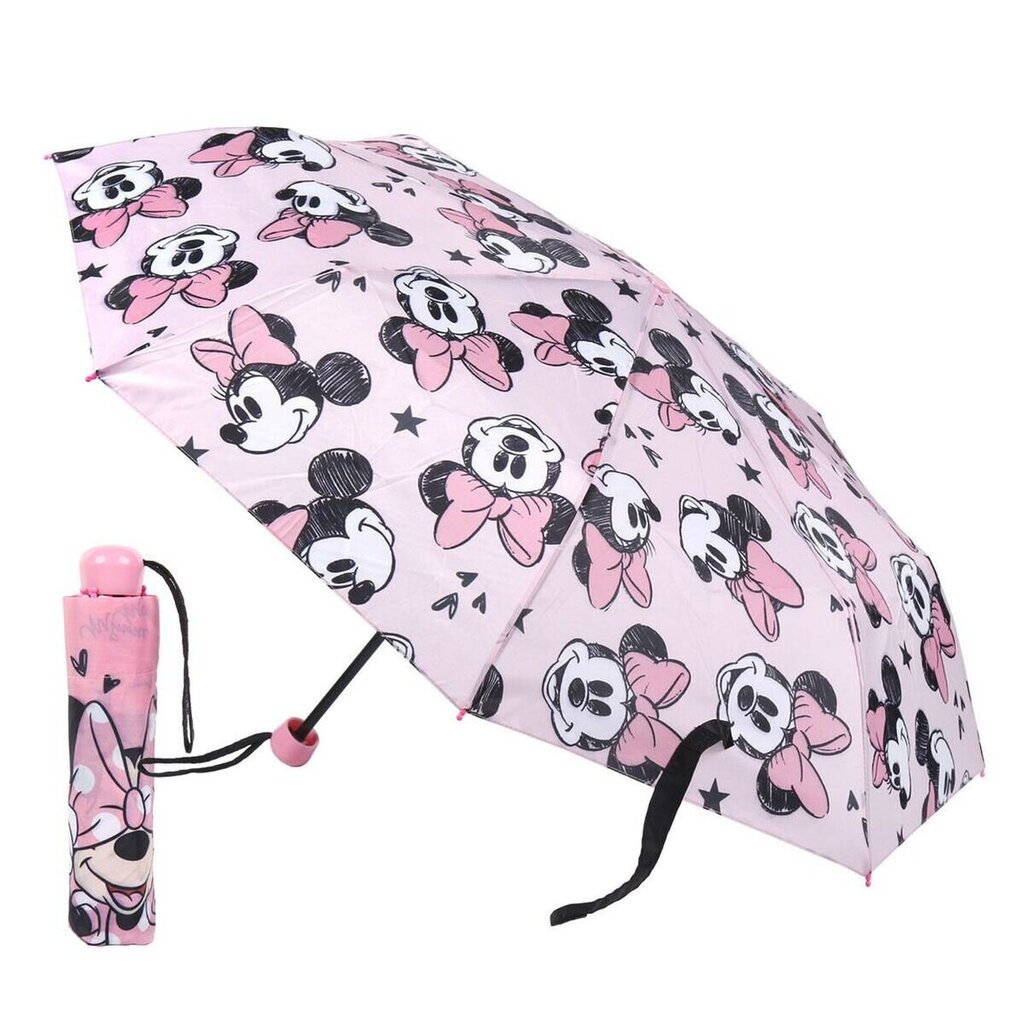 Disney Minnie manuaalinen taitettava sateenvarjo 50cm hinta ja tiedot | Lasten asusteet | hobbyhall.fi