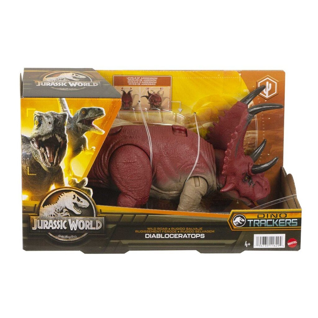 Jurassic World Dino Trackers Toimintahahmo Wild Roar Diabloceratops hinta ja tiedot | Poikien lelut | hobbyhall.fi