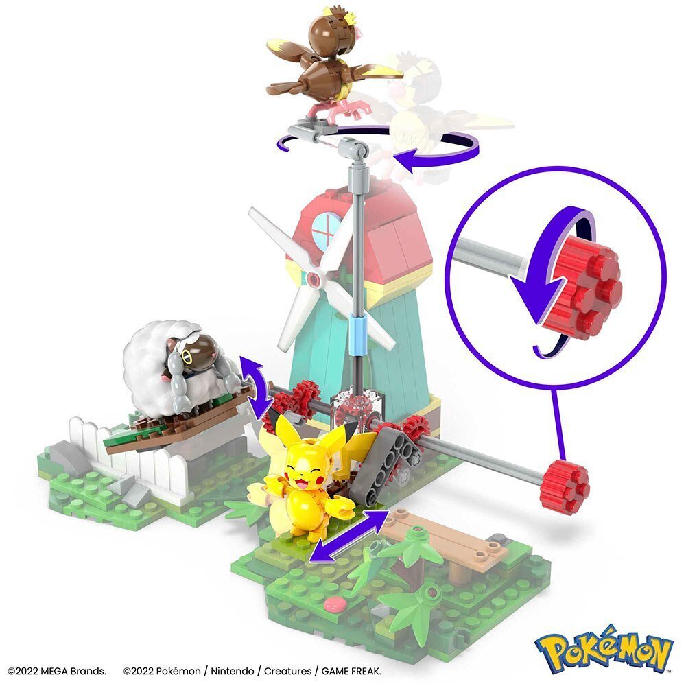 Pokémon Mega Construx rakennussarja Maaseutu Tuulimylly 15 cm hinta ja tiedot | LEGOT ja rakennuslelut | hobbyhall.fi