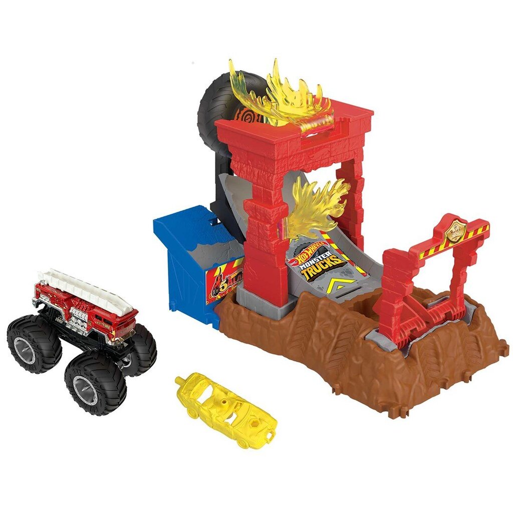Mattel Hot Wheels Monster Trucks: Arena Smashers - 5 hälytys palo Crash Challenge (HNB90) hinta ja tiedot | Poikien lelut | hobbyhall.fi