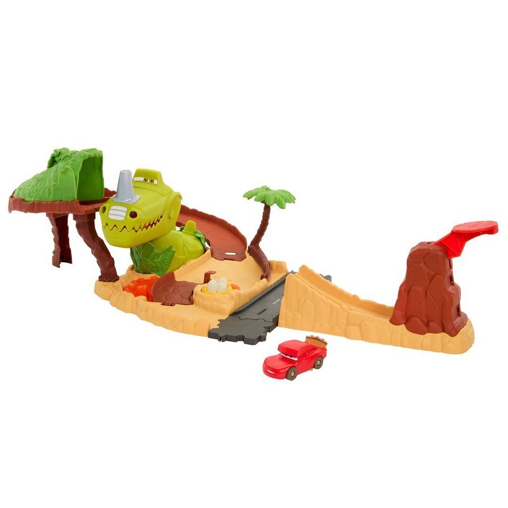 Mattel Disney: Autot tiellä - Dino leikkipaikka Cave Lightning McQueen (HMD74) hinta ja tiedot | Poikien lelut | hobbyhall.fi