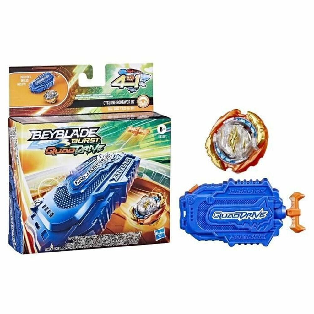 Hasbro Beyblade Burst: Quad Drive 4 in 1 - sykloni Roktavor R7 Cyclone Fury String Launcher Set (F3320) hinta ja tiedot | Kehittävät lelut | hobbyhall.fi