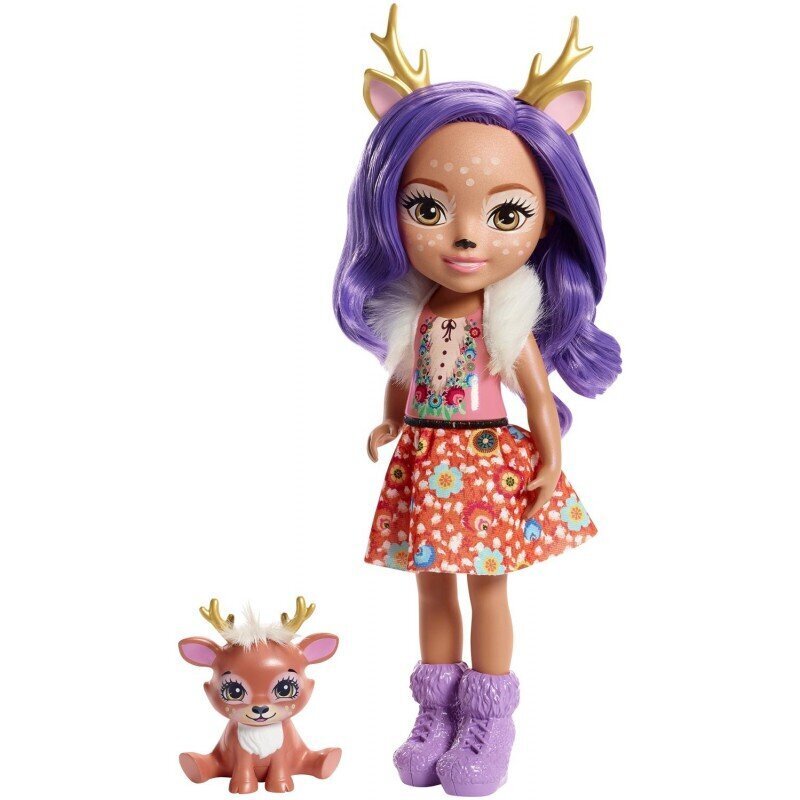 Mattel Enchantimals Huggable Cuties Big Doll - Danessa Deer Sprint (30cm) (FRH54) hinta ja tiedot | Tyttöjen lelut | hobbyhall.fi