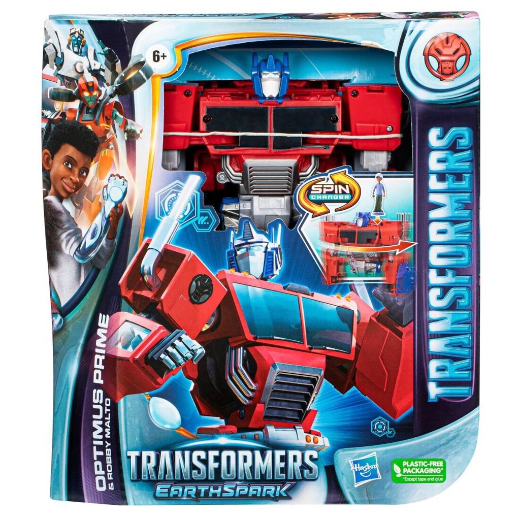Hasbro Transformers Earthspark: Spin-vaihtaja - Optimus Prime Robby Malto (F7663) hinta ja tiedot | Poikien lelut | hobbyhall.fi