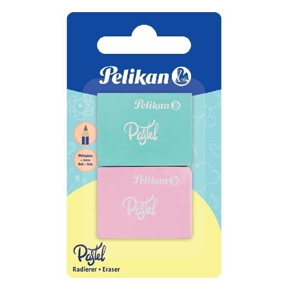 Pelikan Pyyhekumi lyijykynälle, Pastel, 2 kpl hinta ja tiedot | Toimistotarvikkeet | hobbyhall.fi