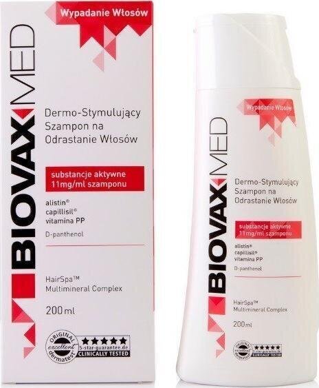 L'biotica Biovax Med Dermo hiustenkasvua stimuloiva shampoo, 200 ml hinta ja tiedot | Shampoot | hobbyhall.fi