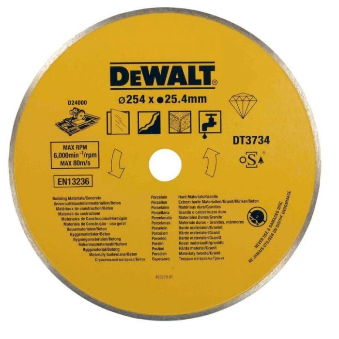 Dewalt-timanttilaikka märkäleikkaukseen, 250 x 25,4 mm, DT3734 hinta ja tiedot | Hiomakoneet | hobbyhall.fi