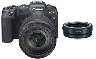 Canon EOS RP + RF 24-105mm f/4L IS USM + kiinnityssovitin EF-EOS R hinta ja tiedot | Kamerat | hobbyhall.fi