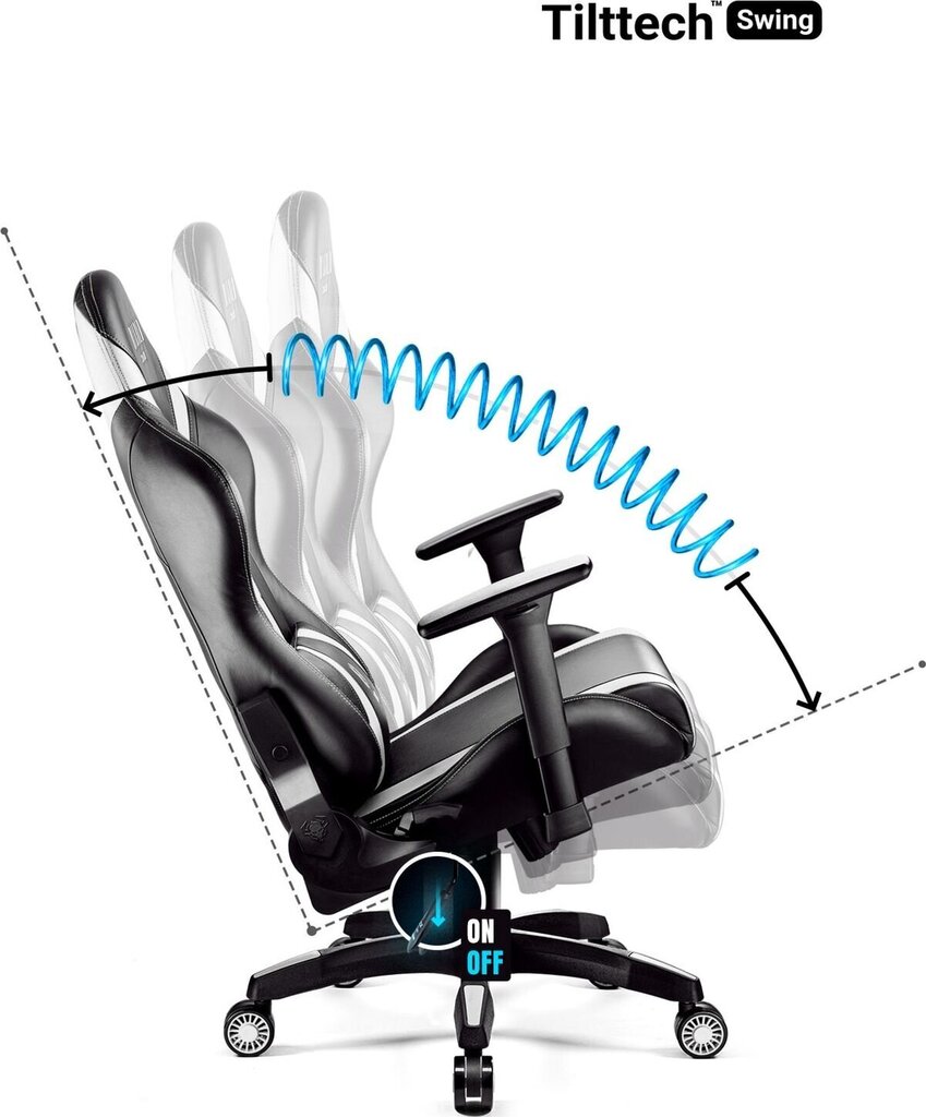 Pelituoli Diablo Chairs X-Horn 2.0, musta/valkoinen (L-koko) hinta ja tiedot | Toimistotuolit | hobbyhall.fi