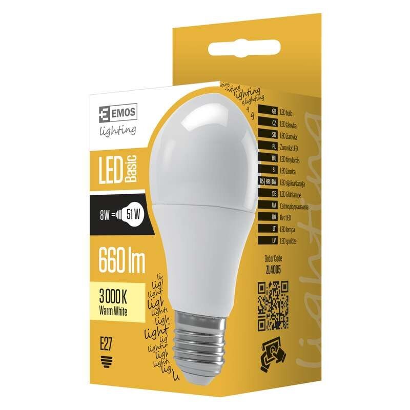 LED-lamppu A60 E27 8W 660 lm WW hinta ja tiedot | Lamput | hobbyhall.fi