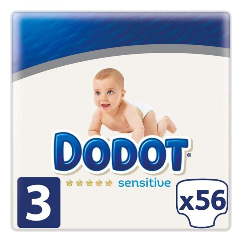 Kertakäyttövaipat Sensitive Dodot koko 3 (56 kpl) hinta ja tiedot | Vaipat | hobbyhall.fi