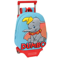 3D koulureppu pyörillä Disney Dumbo Punainen Vaaleansininen (28 x 10 x 67 cm) hinta ja tiedot | Koulureput ja -laukut | hobbyhall.fi