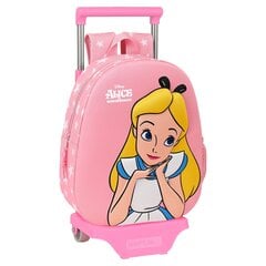 3D koulureppu pyörillä Disney Liisa Ihmemaassa Pink (28 x 10 x 67 cm) hinta ja tiedot | Koulureput ja -laukut | hobbyhall.fi