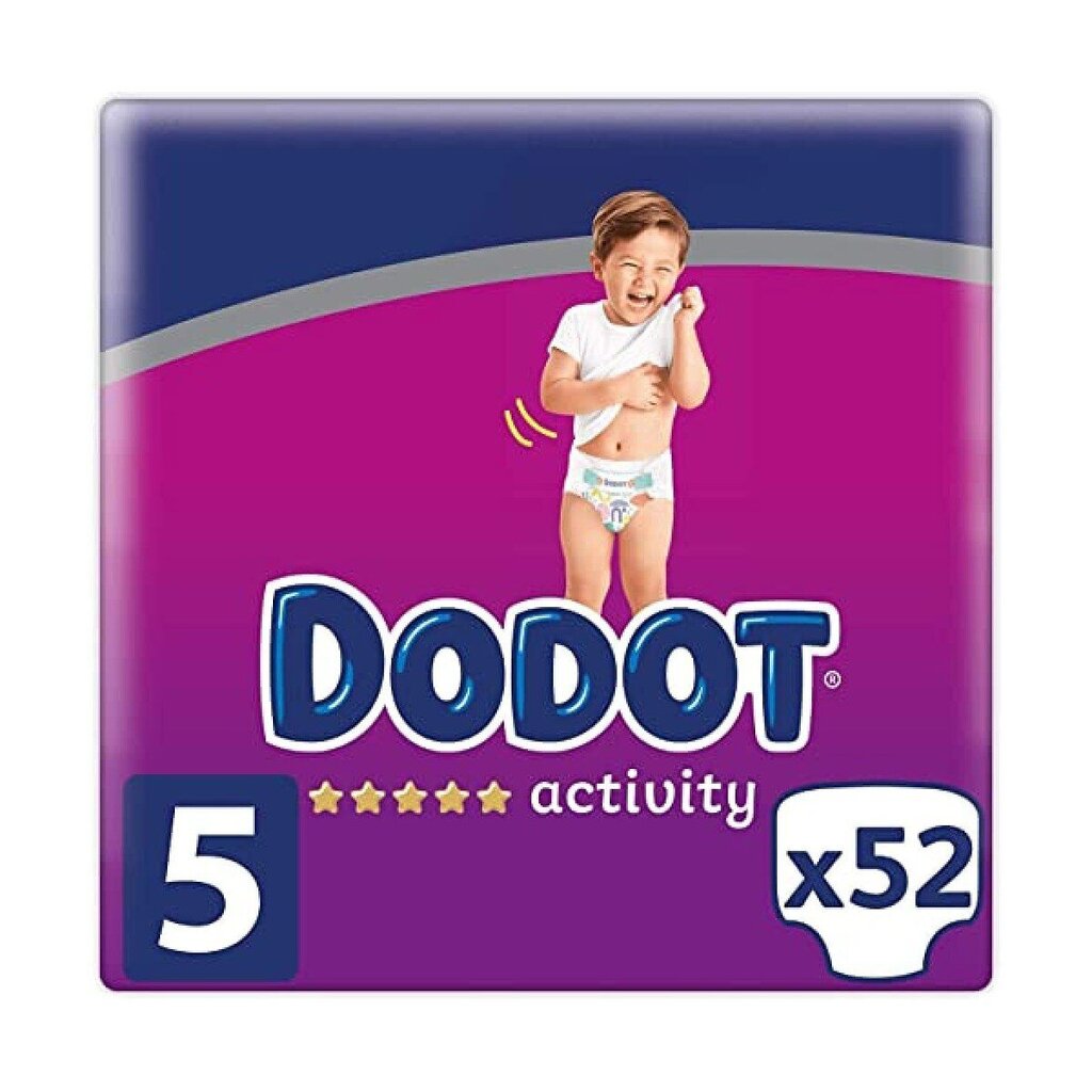 Kertakäyttövaipat Dodot Activity Size 5 52 Kpl 11-16 kg hinta ja tiedot | Vaipat | hobbyhall.fi