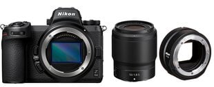 Nikon Z 6II/(Z6II)/(Z 6 II)/(Z6 II) + Nikkor Z 50mm f/1.8 S + FTZ II -kiinnityssovitin hinta ja tiedot | Nikon Puhelimet, älylaitteet ja kamerat | hobbyhall.fi