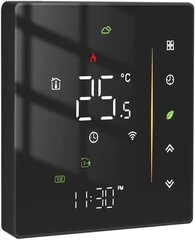 MOES 006 -sarjan älytermostaatti, 5A, yhteensopiva Alexan/Google Homen kanssa, musta hinta ja tiedot | Ajastimet ja termostaatit | hobbyhall.fi