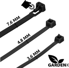 GARDENIX nippusiteet, musta, 4,8 mm x 160 mm, 100 kpl hinta ja tiedot | Kiinnitystarvikkeet | hobbyhall.fi