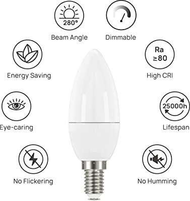 LED-lamppu 3 kpl, C35 5W E14 hinta ja tiedot | Upotettavat valaisimet ja LED-valaisimet | hobbyhall.fi