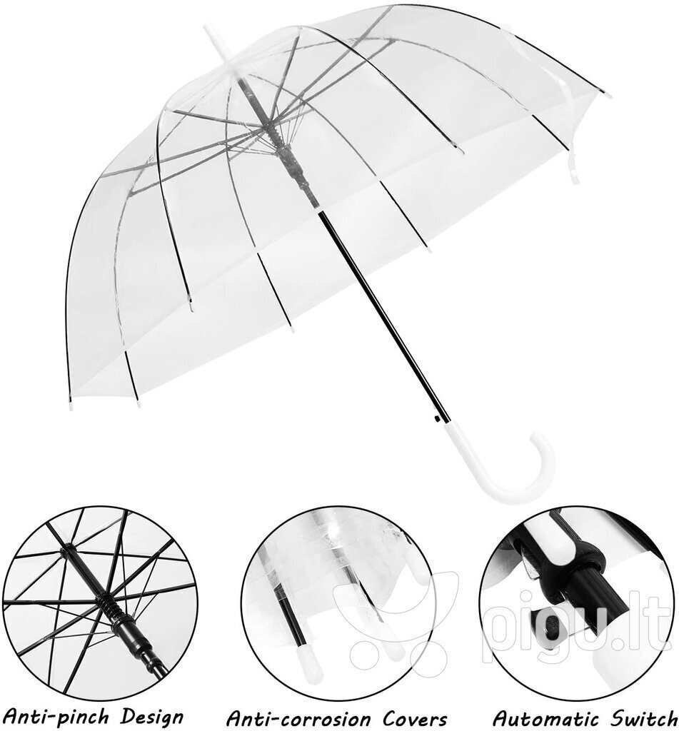Läpinäkyvä sateenvarjo hinta ja tiedot | Naisten sateenvarjot | hobbyhall.fi