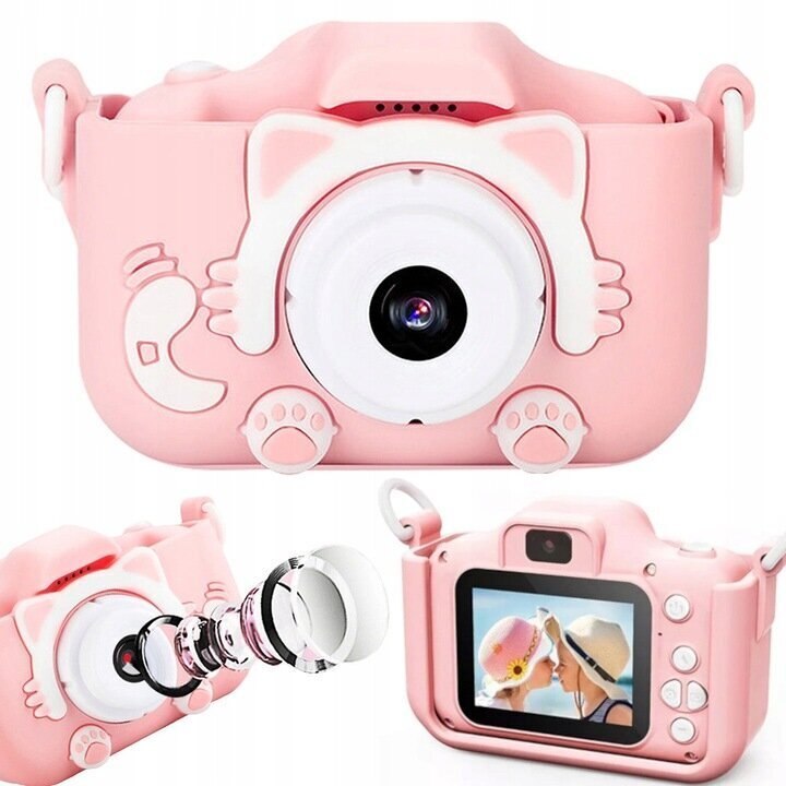 Digikamera lapsille, vaaleanpunainen + Kingston SDCS/32GB 32GB SDHC-muistikortti hinta ja tiedot | Kamerat | hobbyhall.fi