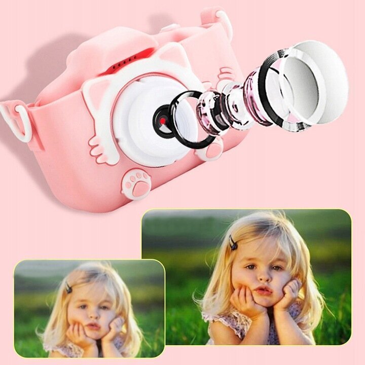 Digikamera lapsille, vaaleanpunainen + Kingston SDCS/32GB 32GB SDHC-muistikortti hinta ja tiedot | Kamerat | hobbyhall.fi