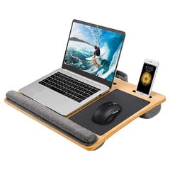 Kannettava tietokonepöytä Soft Bamboo, ruskea hinta ja tiedot | Tietokonepöydät ja työpöydät | hobbyhall.fi