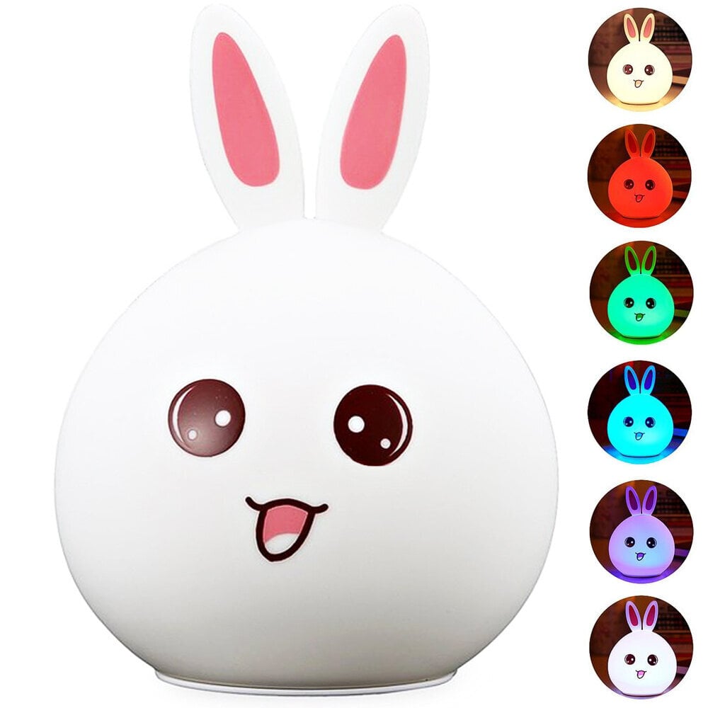 LED-lasten yövalo Rabbit RGB (kosketus) hinta ja tiedot | Lastenhuoneen valaisimet | hobbyhall.fi