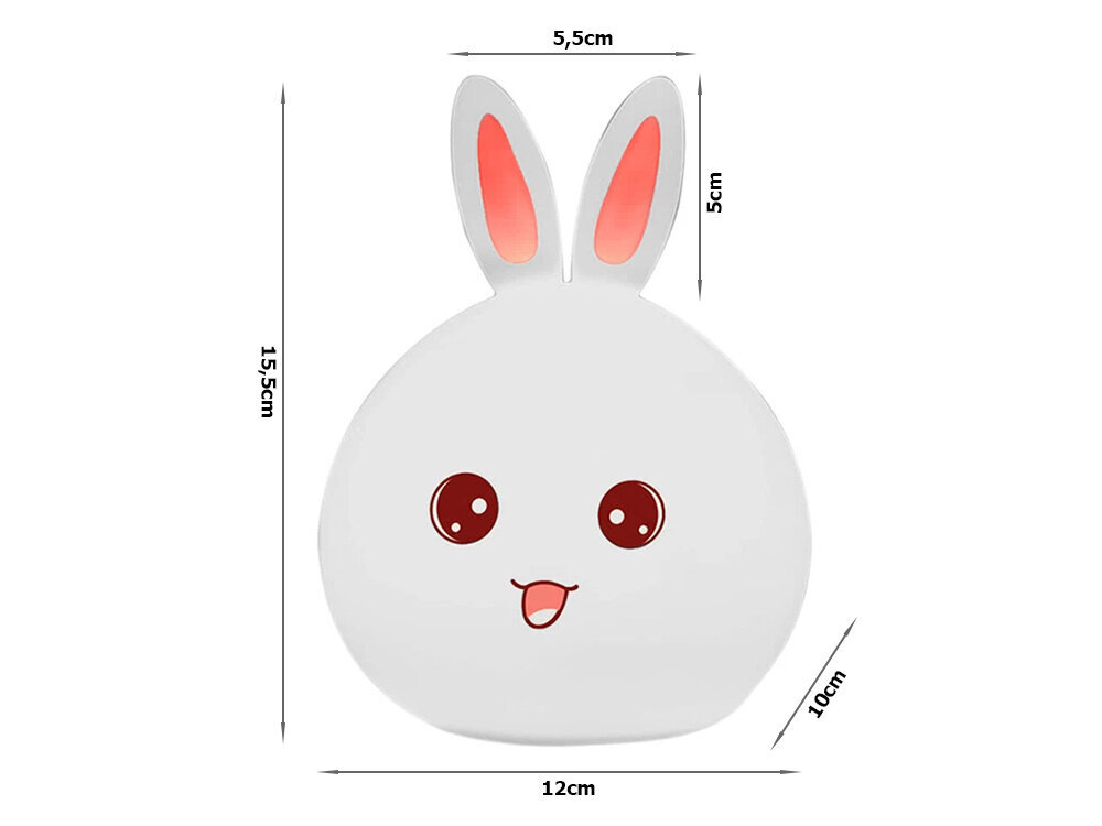 LED-lasten yövalo Rabbit RGB (kosketus) hinta ja tiedot | Lastenhuoneen valaisimet | hobbyhall.fi