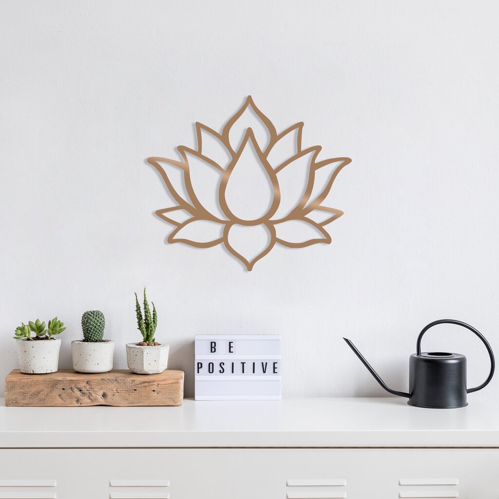 Metallinen seinäkoriste Lotus Flower 1 Copper, 50x43 cm hinta ja tiedot | Sisustustuotteet | hobbyhall.fi