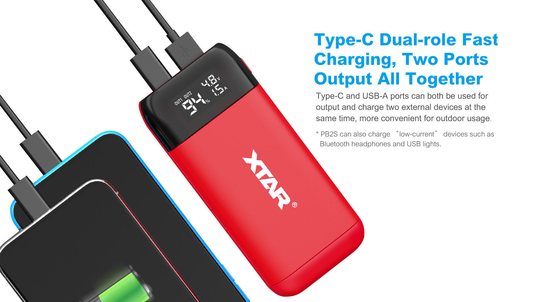 Xtar-akkulaturi QC 3.0 ja PD Powerbank -toiminnolla, sininen hinta ja tiedot | Paristolaturit | hobbyhall.fi