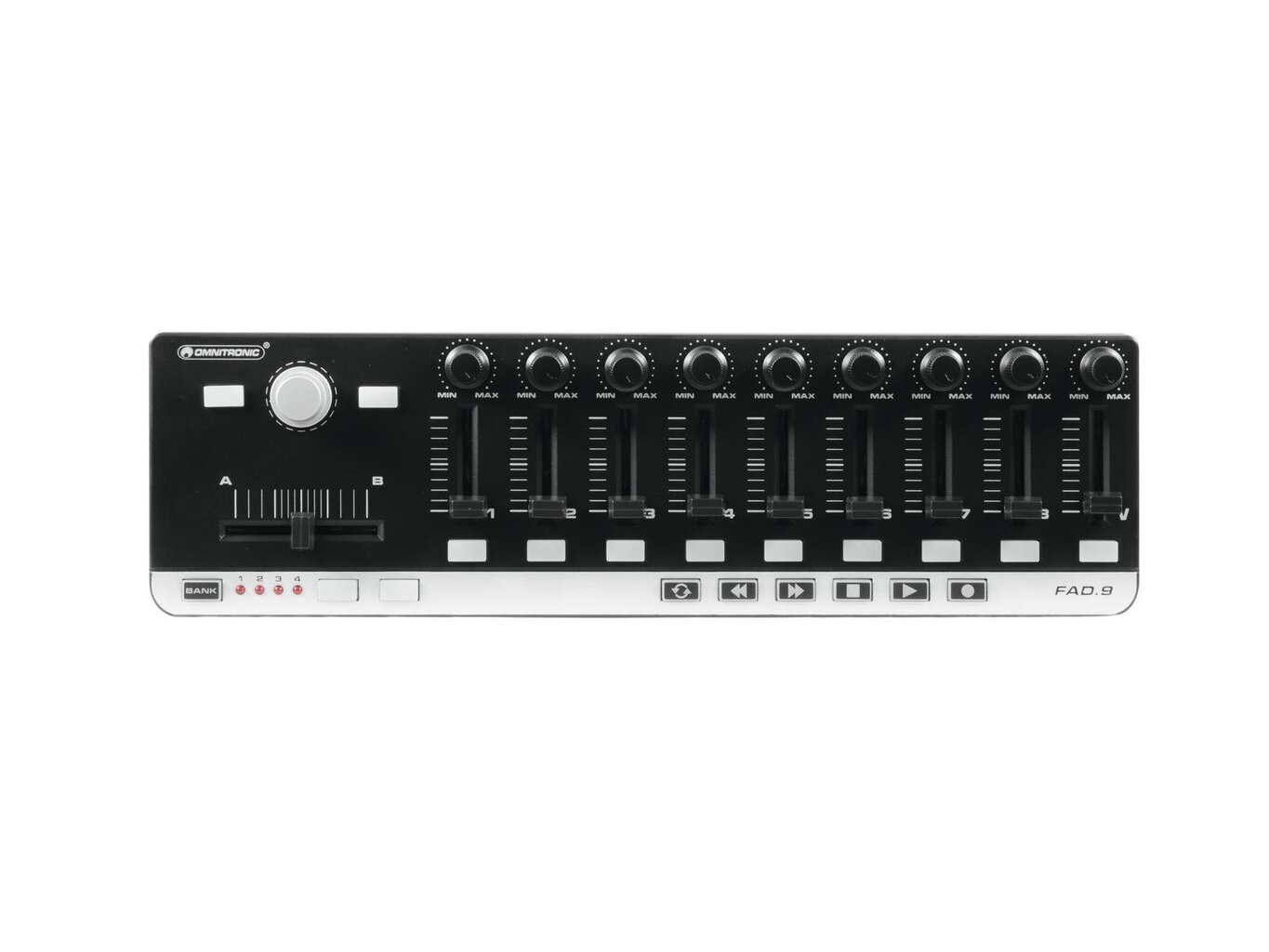 Omnitronic 9 USB MIDI -ohjain 9 faderilla hinta ja tiedot | DJ-laitteet | hobbyhall.fi