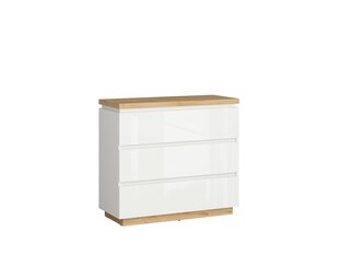 BRW Erla KOM3S -senkki, 98 x 41 x 88,5 cm, valkoinen / ruskea hinta ja tiedot | Lipastot | hobbyhall.fi