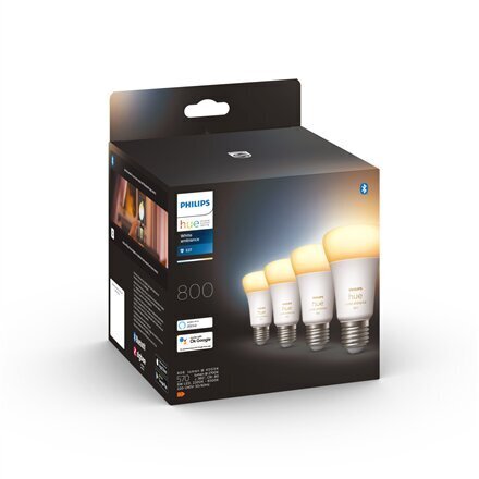 Älykkäät LED-lamput Philips Hue E27 6W 570lm, 4 kpl. hinta ja tiedot | Lamput | hobbyhall.fi