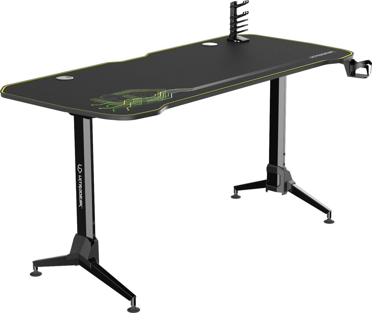 Ultradesk Grand Green -pelipöytä, musta / vihreä hinta ja tiedot | Tietokonepöydät ja työpöydät | hobbyhall.fi