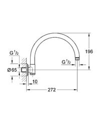 Suihkuputki Grohe Rainshower, 272 mm hinta ja tiedot | Suihkupäät ja tarvikkeet | hobbyhall.fi